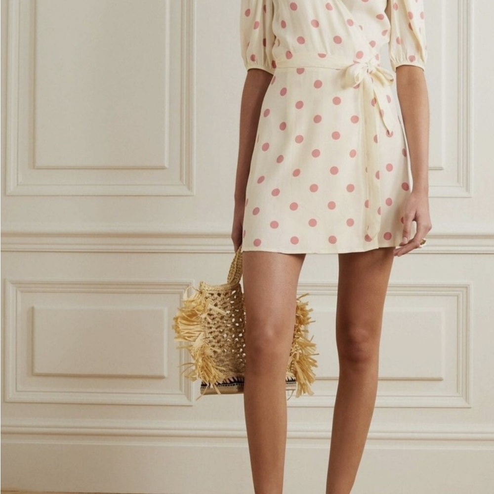 Reformation Cream and Pink Mini Dress